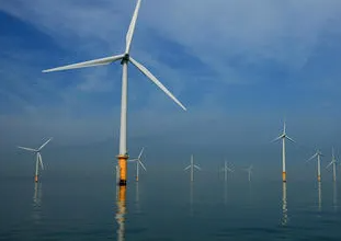 wind turbines in the ocean